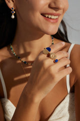 Vintage Lapis Daisy Ring