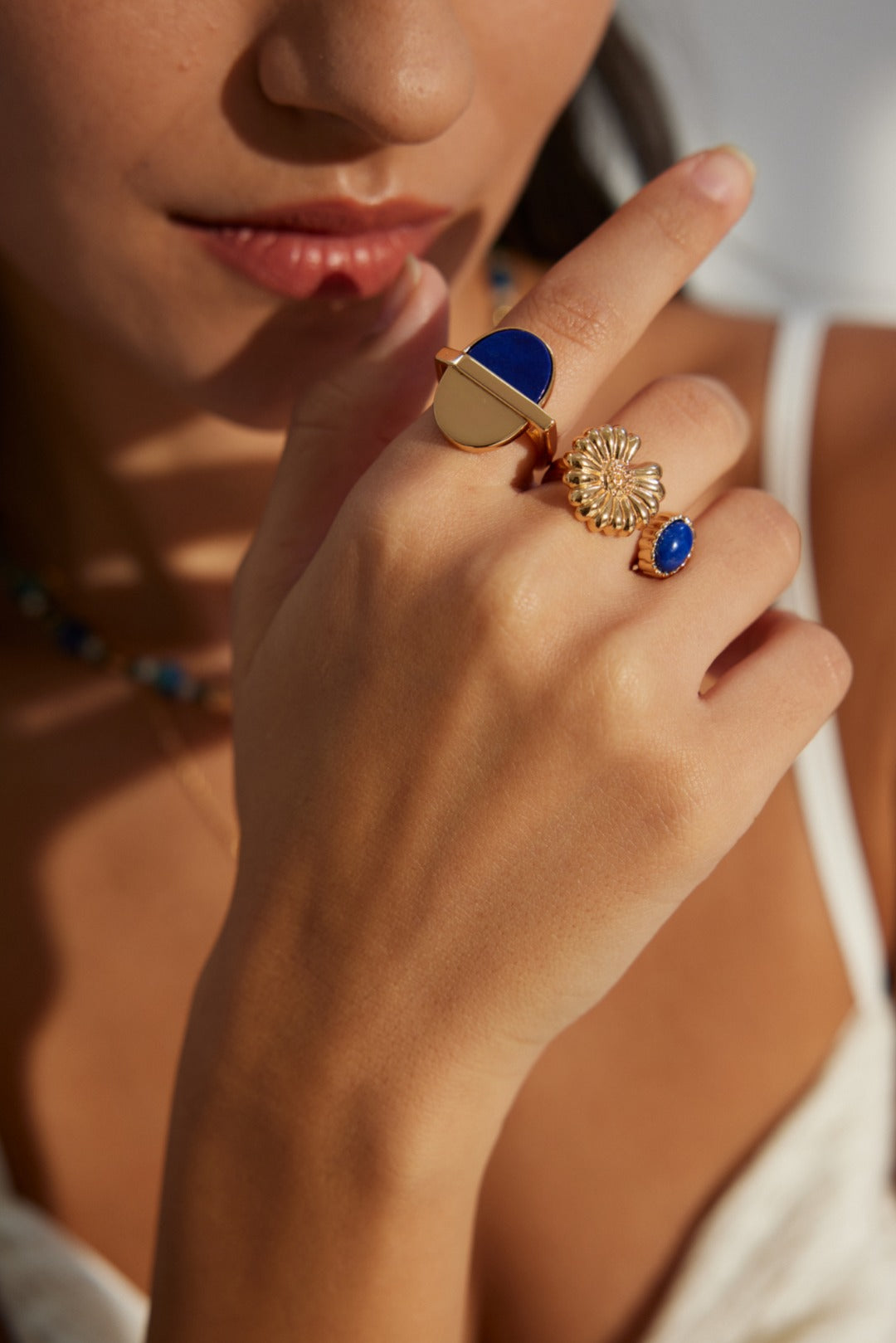 Vintage Lapis Daisy Ring